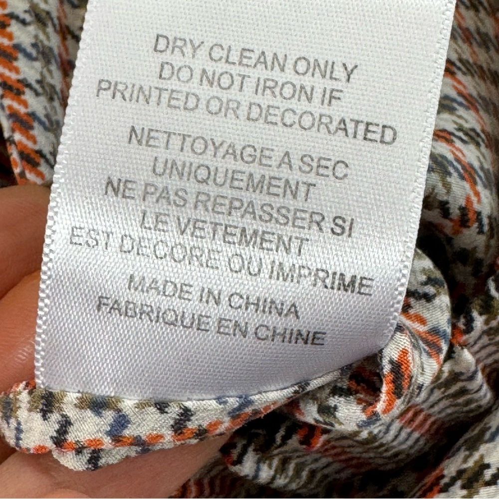 Equipment Hadley 100% Silk Houndstooth Relax Fit Elastic Waistband Dress Pants M - Picture 16 of 16